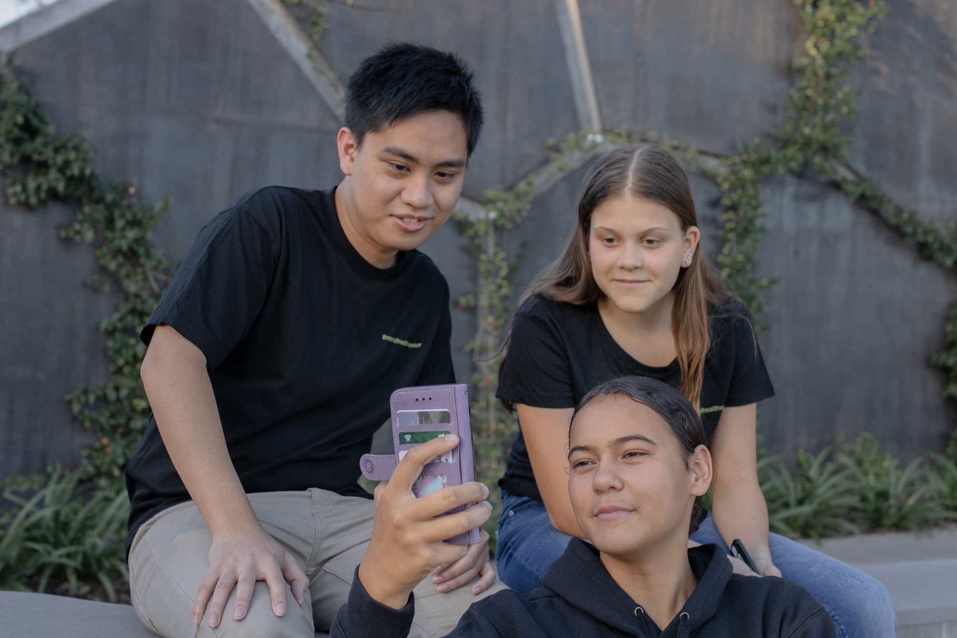 Group of young people connecting